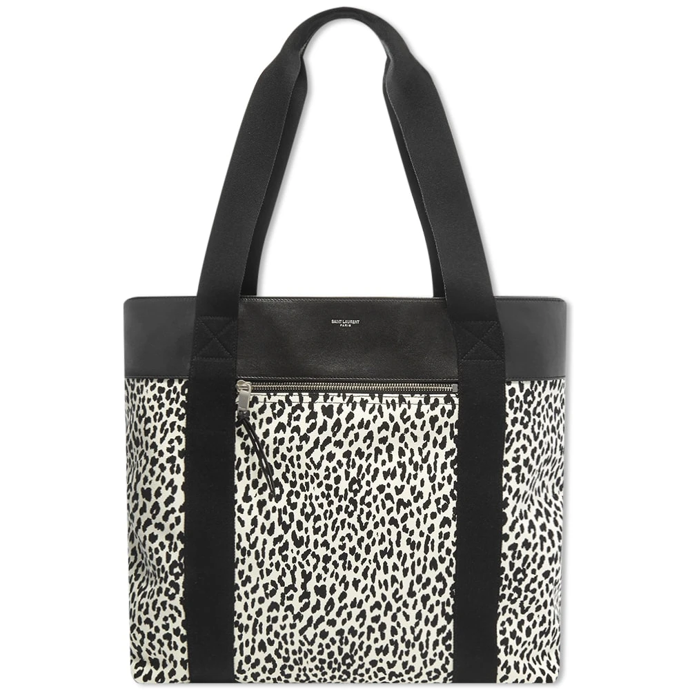 Saint Laurent Canvas & Leather Tote