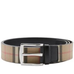 Burberry Gray Check Belt