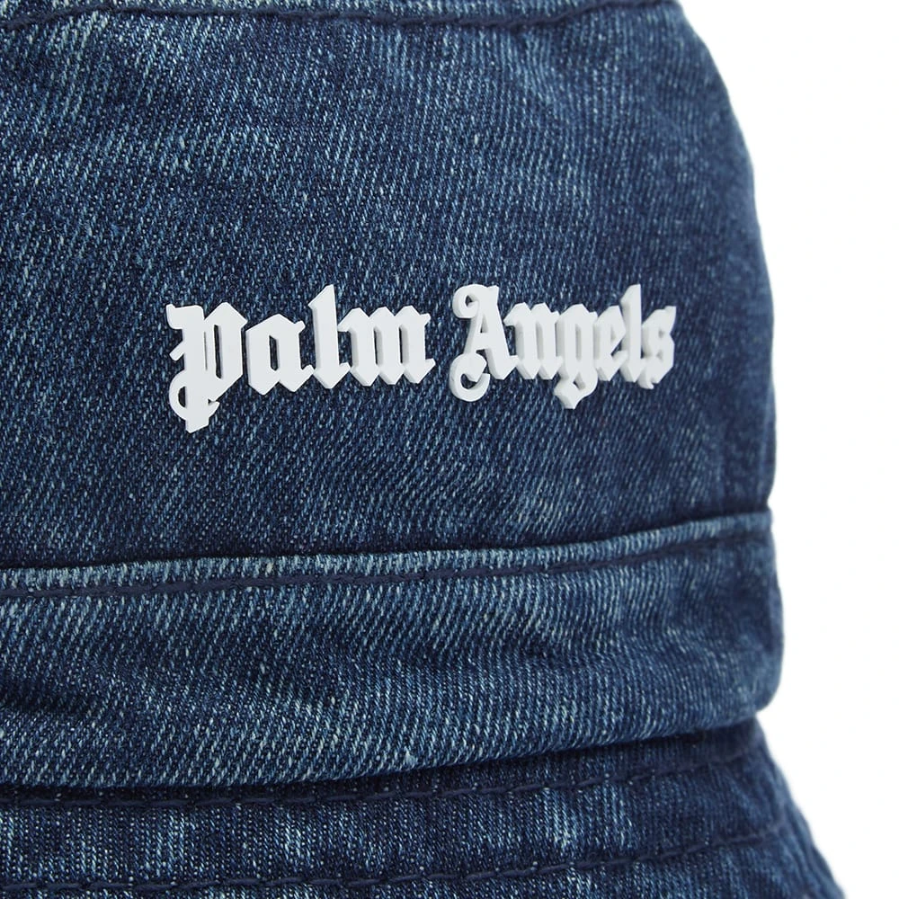 Palm Angels Denim Logo Bucket Hat - Image 2