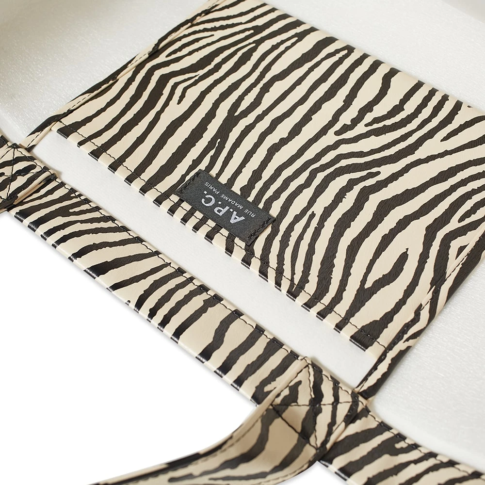 A.P.C. A.P.C Diane Zebra Print Logo Shopping Tote - Image 3