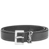 Saint Laurent Metal Logo Grain Leather Belt