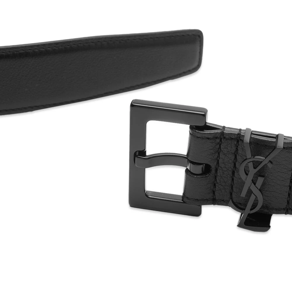 Saint Laurent Metal Logo Leather Belt - Image 2