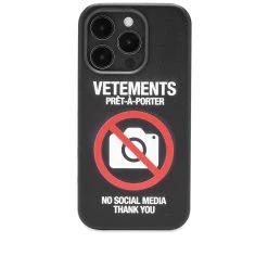 VETEMENTS No Social Media IPhone 14 Pro Case